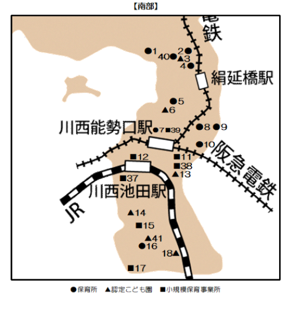 南部認可保育所地図一覧