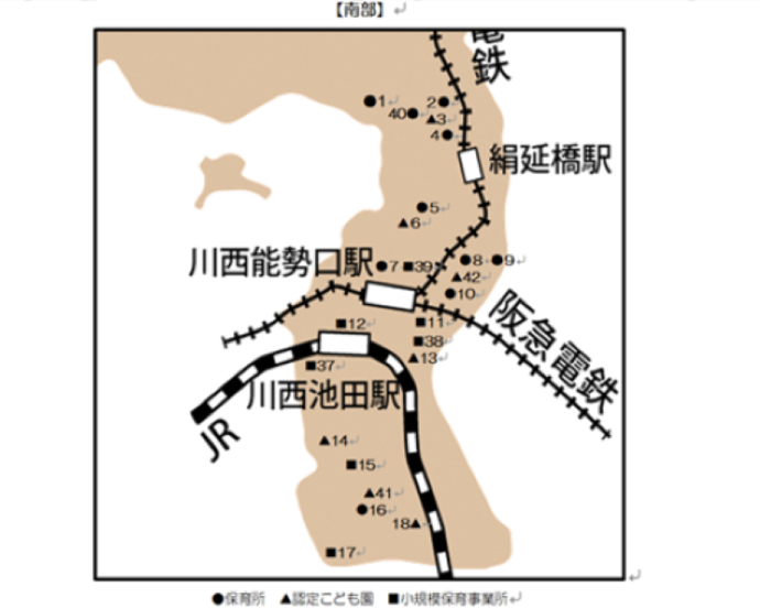 南部認可保育所地図一覧