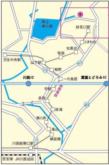 ダリヤ園の広域地図