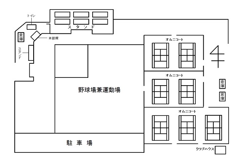 市民運動場の見取り図のイラスト