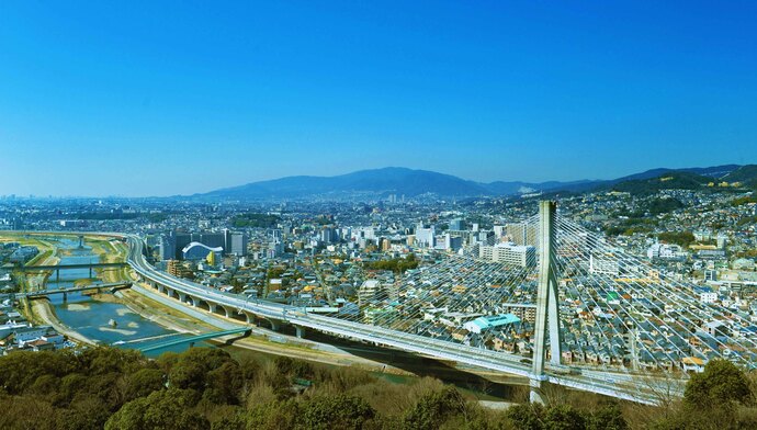 五月山から望む川西市の写真