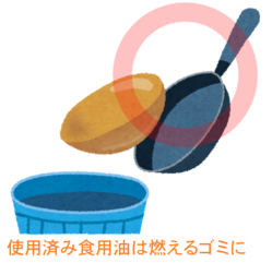 固めて捨てる油のイラスト（ゴミ） 